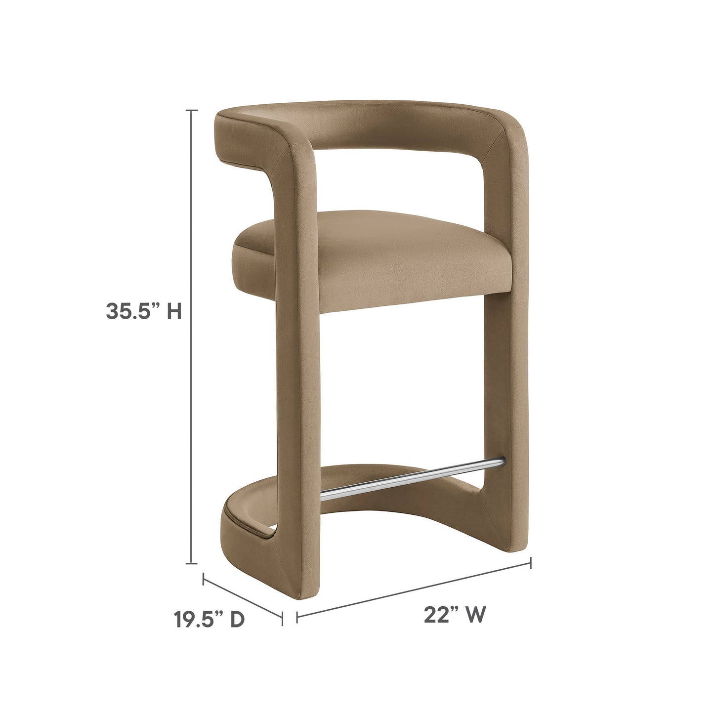 Winslow Performance Velvet Counter Stool by Modway EEI-7107-TAU