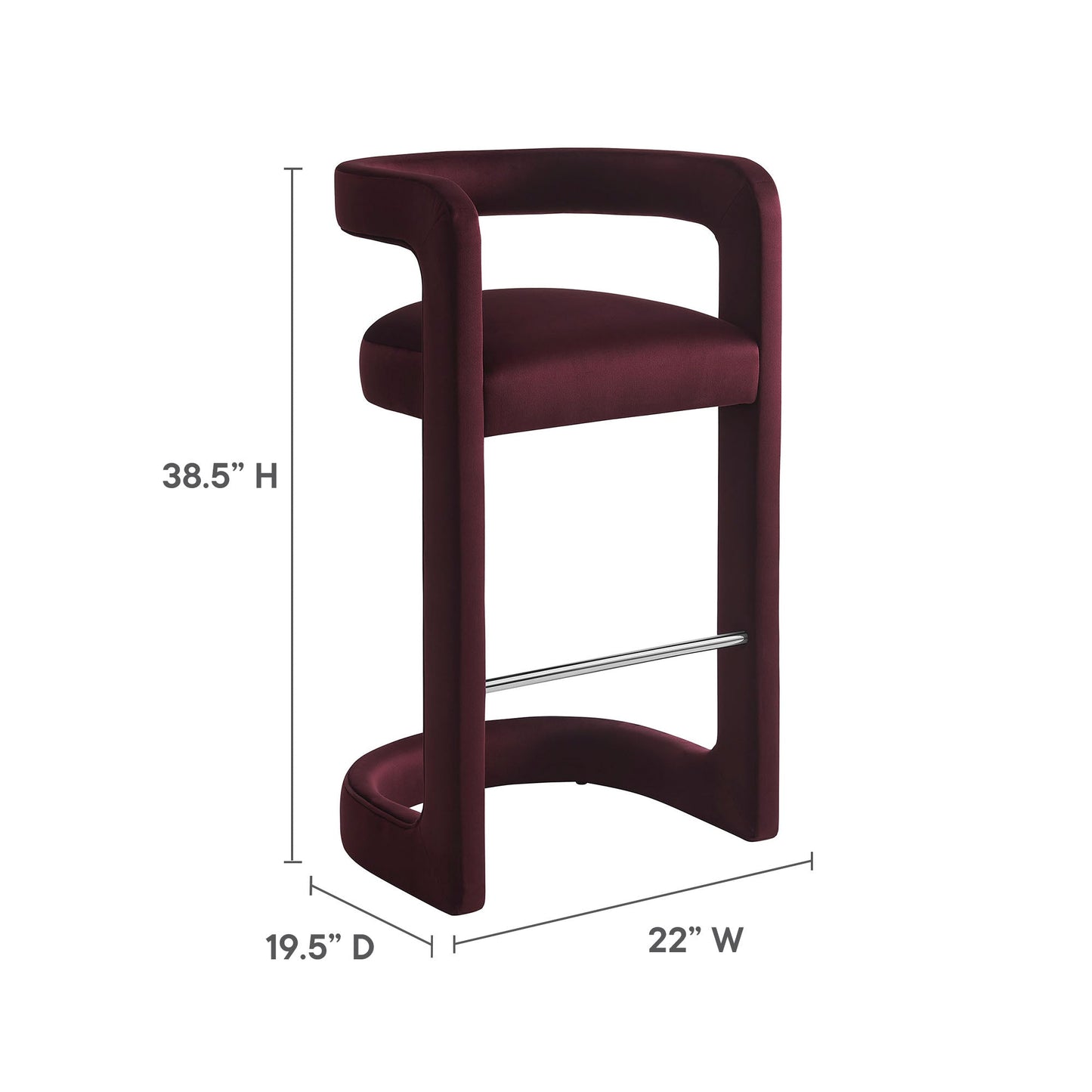 Winslow Performance Velvet Bar Stool by Modway EEI-7108-MUL
