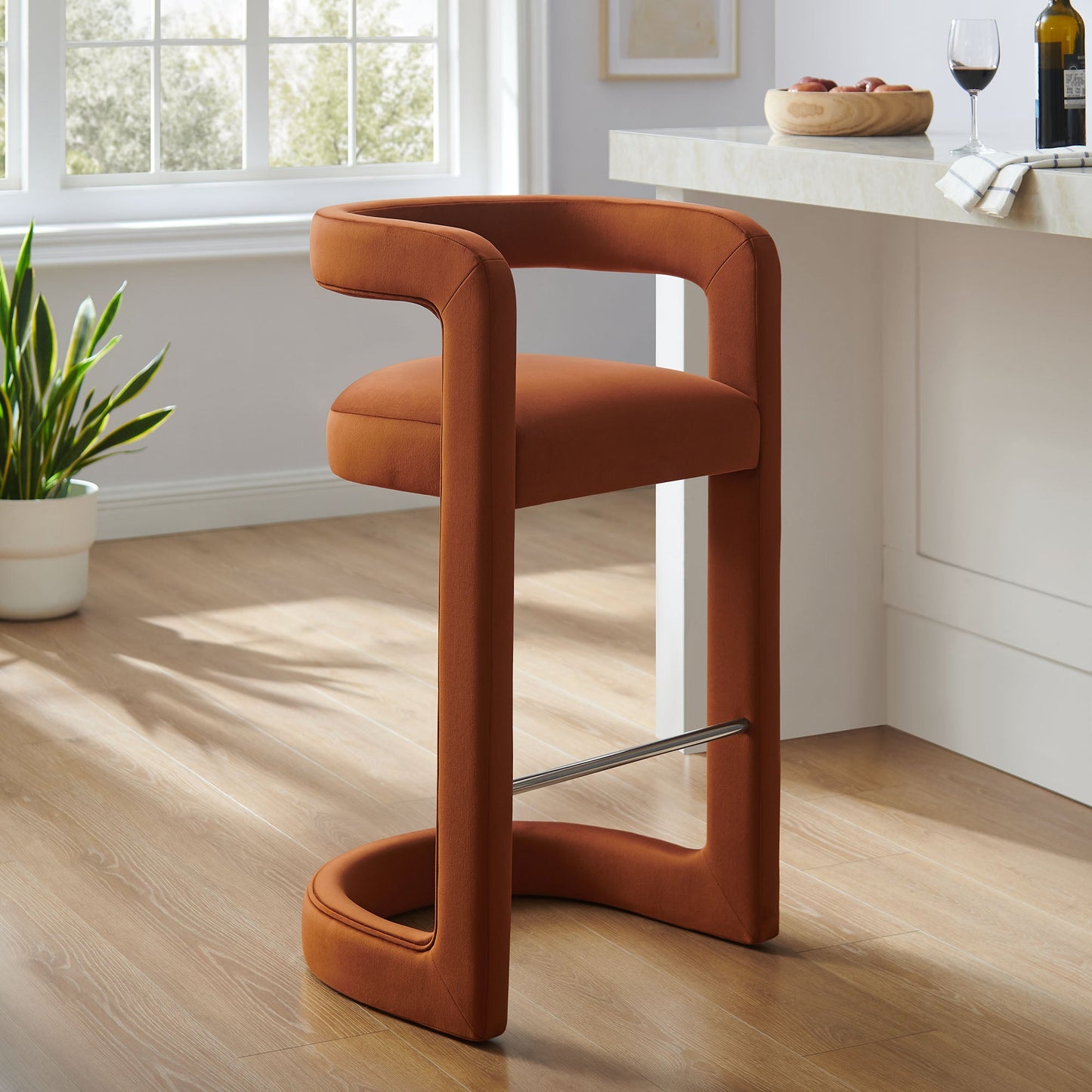 Winslow Performance Velvet Bar Stool by Modway EEI-7108-RUS