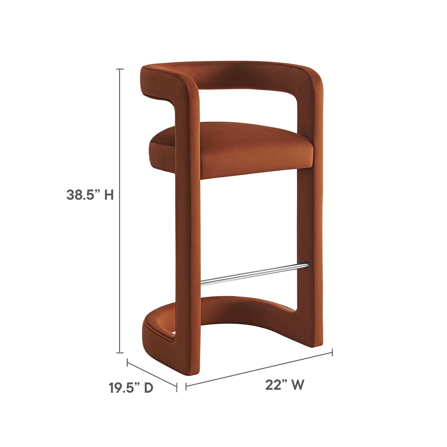Winslow Performance Velvet Bar Stool by Modway EEI-7108-RUS