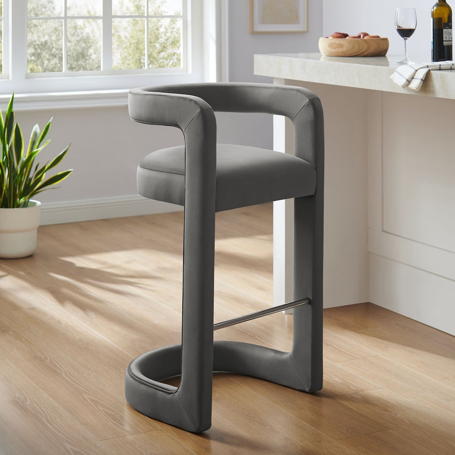Winslow Performance Velvet Bar Stool by Modway EEI-7108-STG