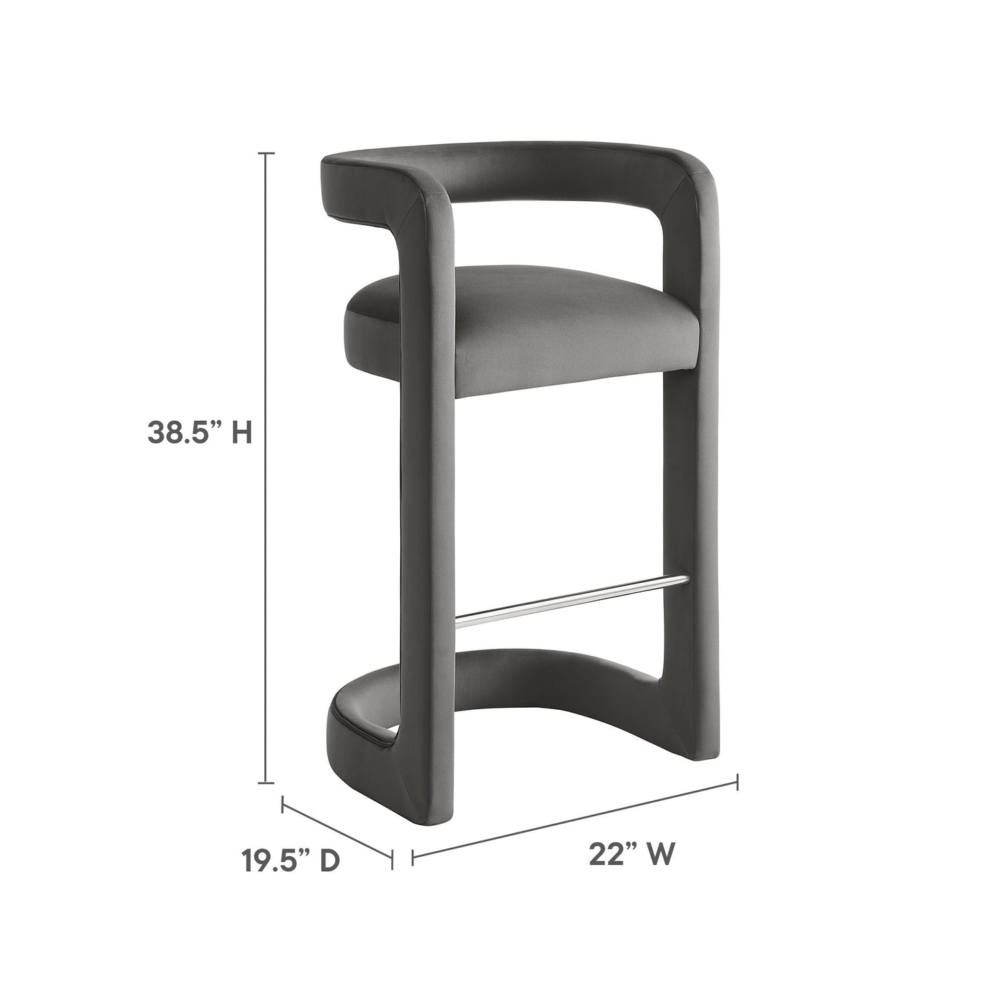Winslow Performance Velvet Bar Stool by Modway EEI-7108-STG