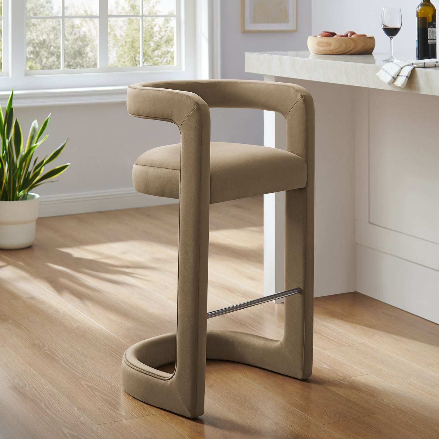 Winslow Performance Velvet Bar Stool by Modway EEI-7108-TAU