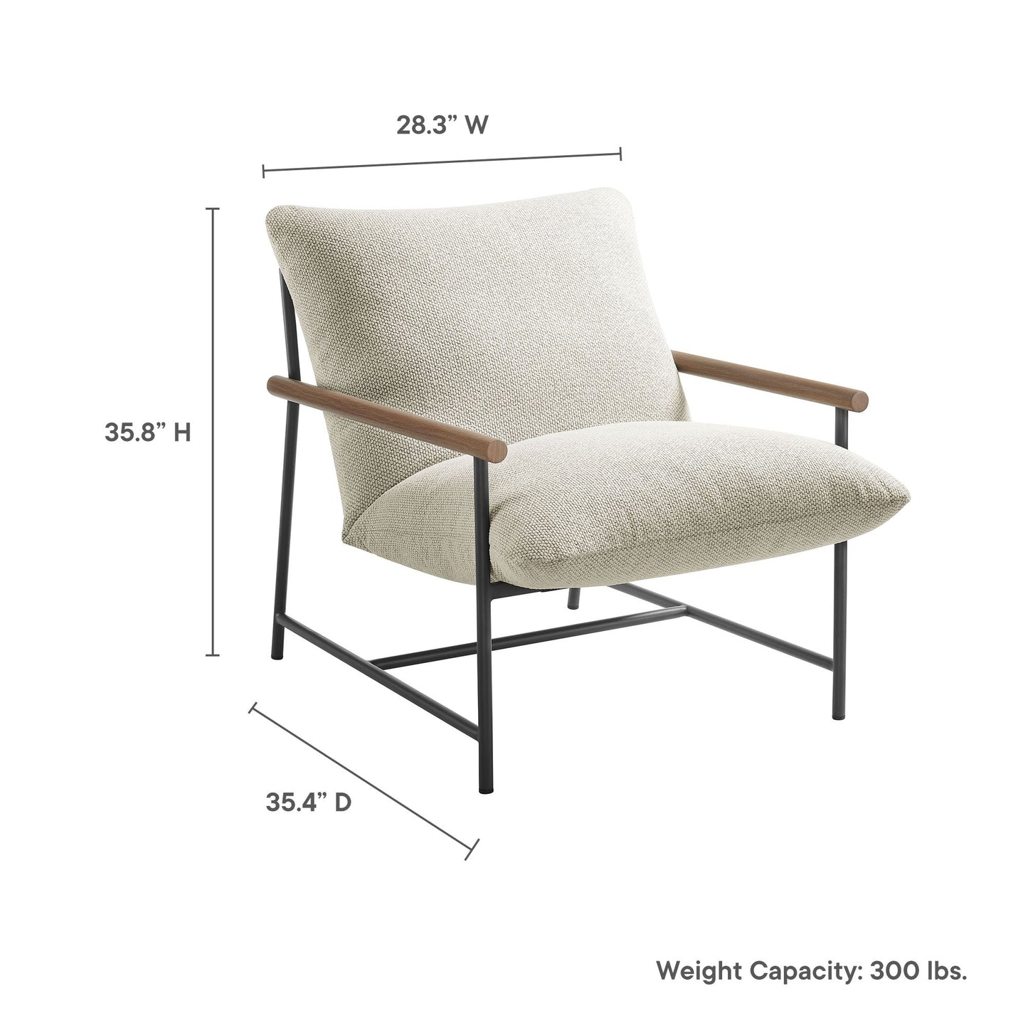 Raya Outdoor Patio Boucle Lounge Chair and Ottoman by Modway