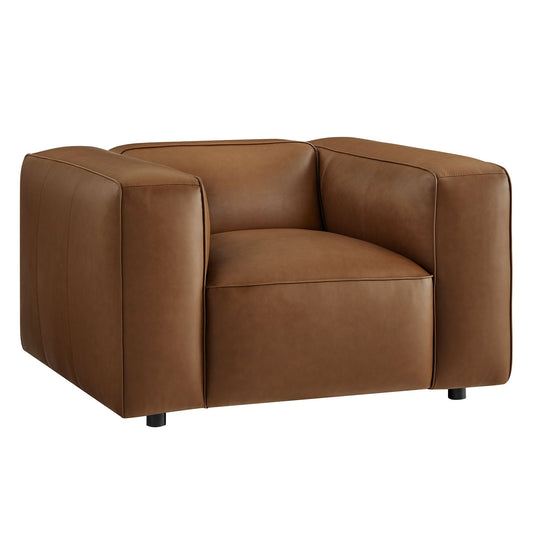 Auren Upholstered Vegan Leather Modular Armchair by Modway EEI-7120-COF
