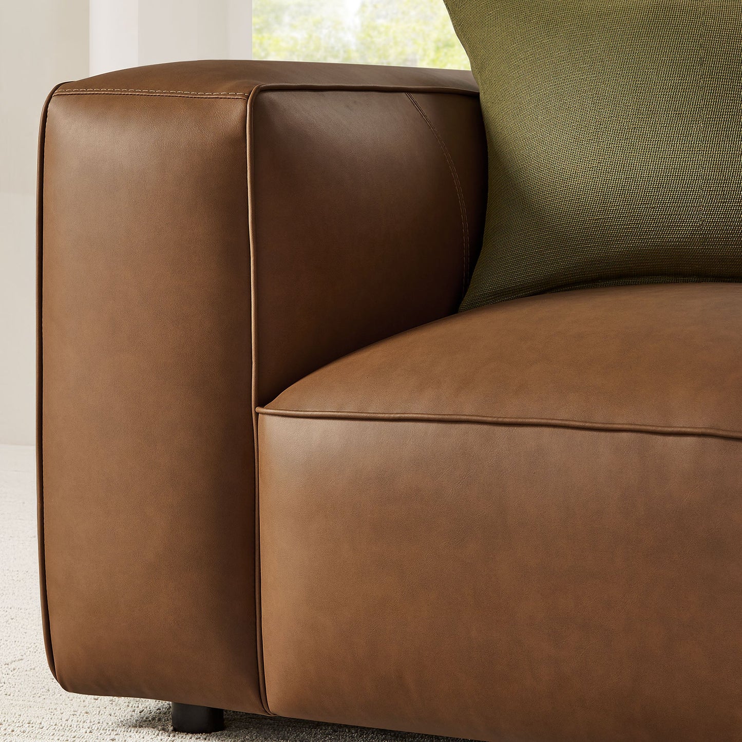 Auren Upholstered Vegan Leather Modular Armchair by Modway EEI-7120-COF