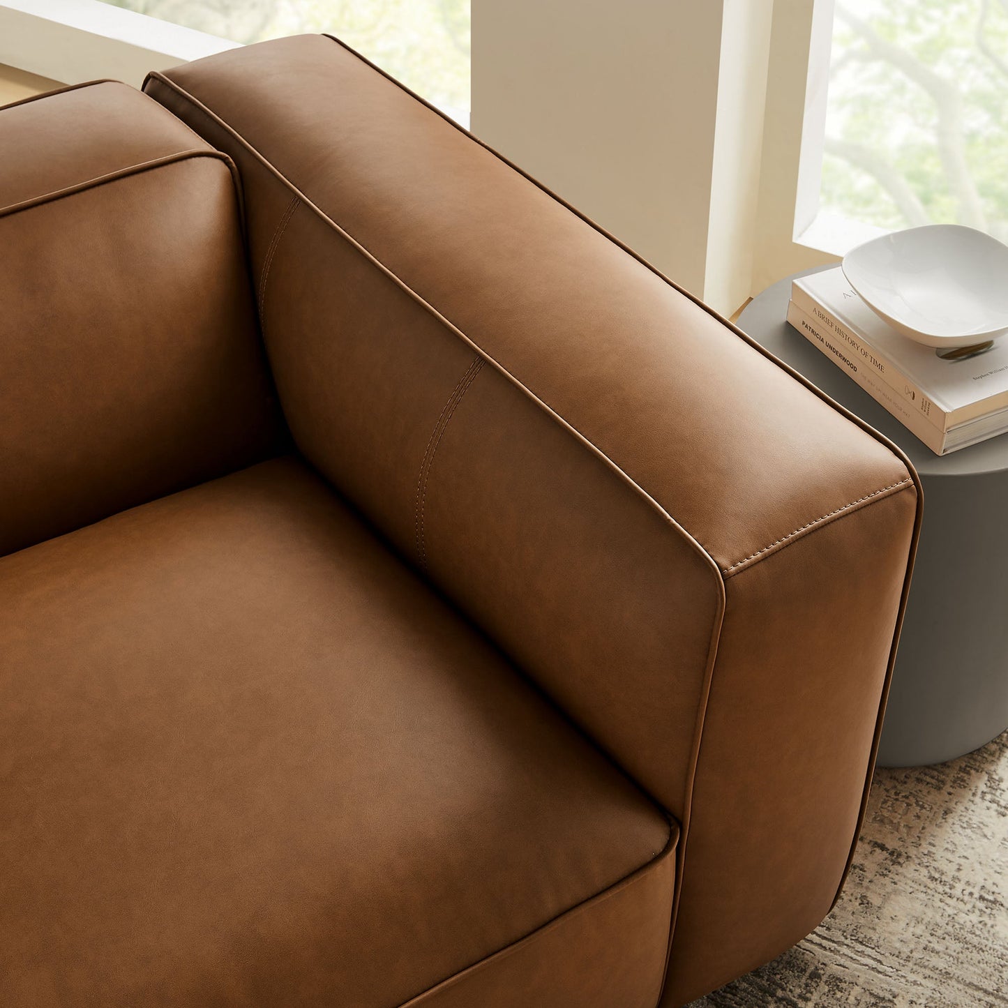 Auren Upholstered Vegan Leather Modular Right Armchair by Modway EEI-7122-COF