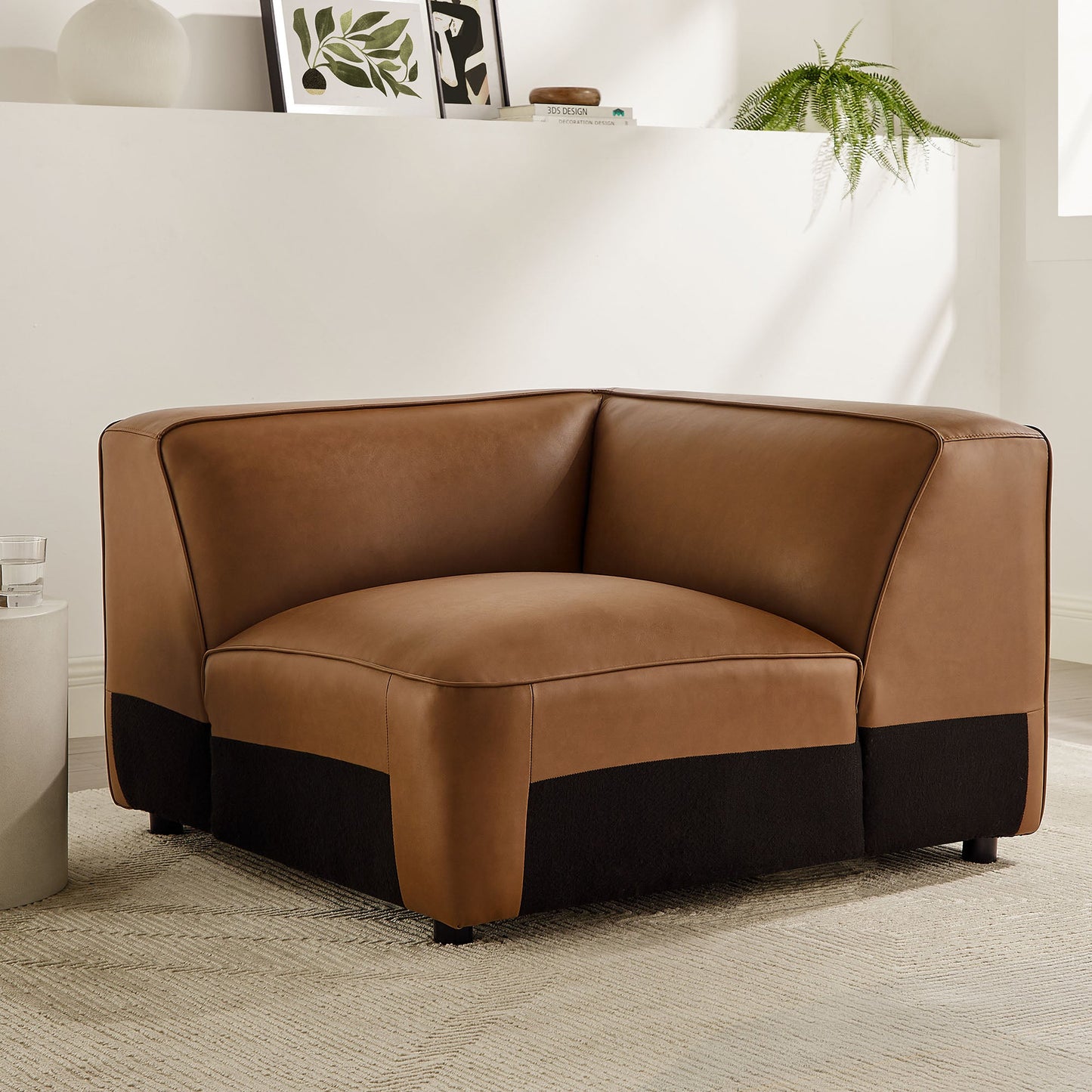 Auren Upholstered Vegan Leather Modular Corner Chair by Modway EEI-7123-COF