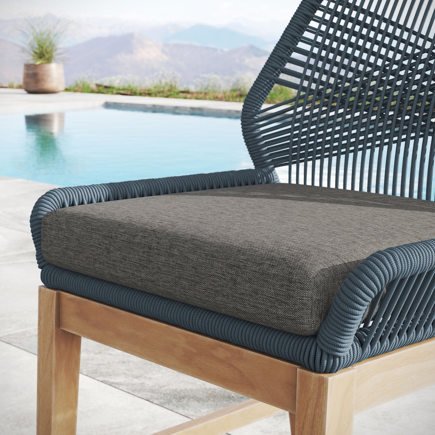 Wellspring Outdoor Patio Teak and Rope Counter Stool by Modway