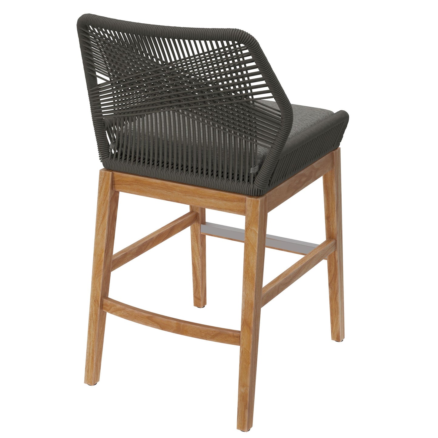 Wellspring Outdoor Patio Teak and Rope Counter Stool by Modway