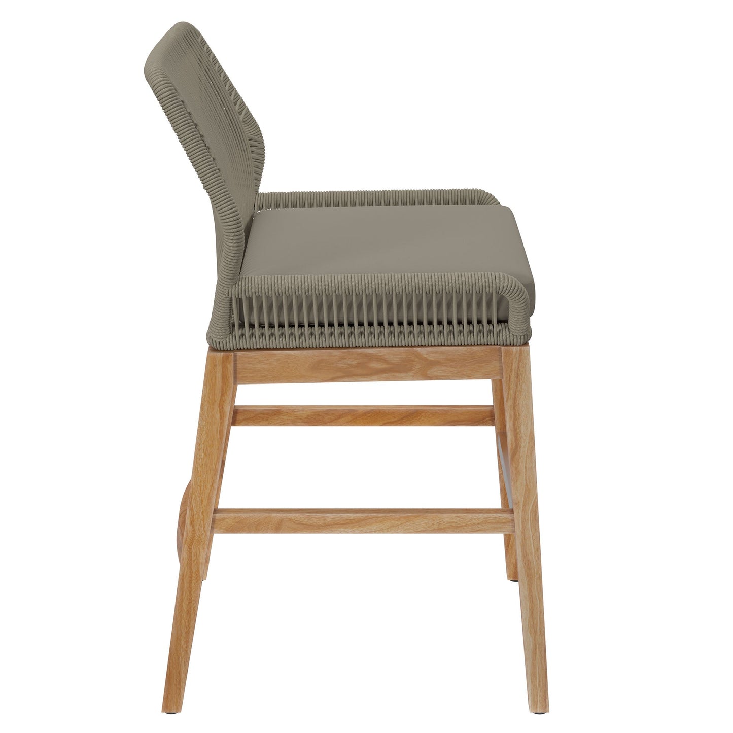 Wellspring Outdoor Patio Teak and Rope Counter Stool by Modway