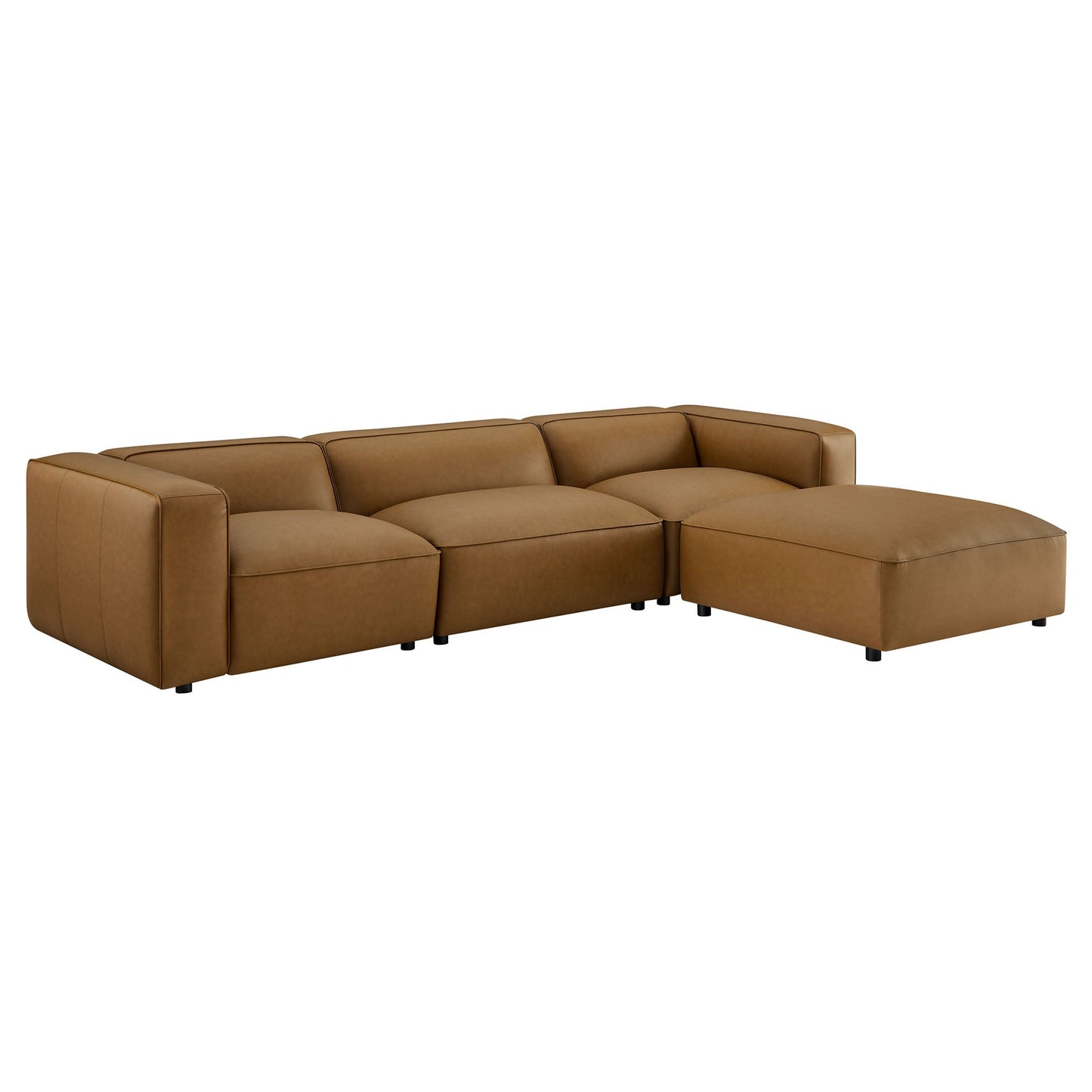 Auren 4-Piece Vegan Leather Modular Sofa Set by Modway EEI-7128-CAM