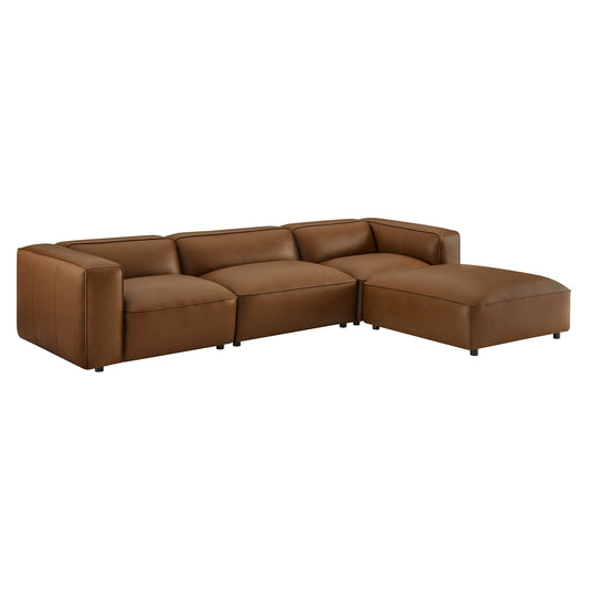 Auren 4-Piece Vegan Leather Modular Sofa Set by Modway EEI-7128-COF