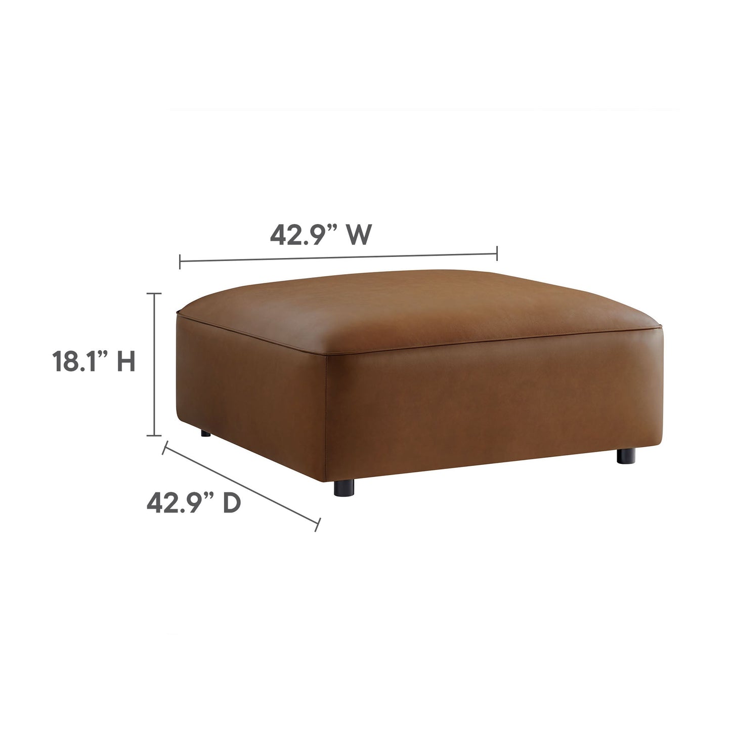 Auren 4-Piece Vegan Leather Modular Sofa Set by Modway EEI-7128-COF
