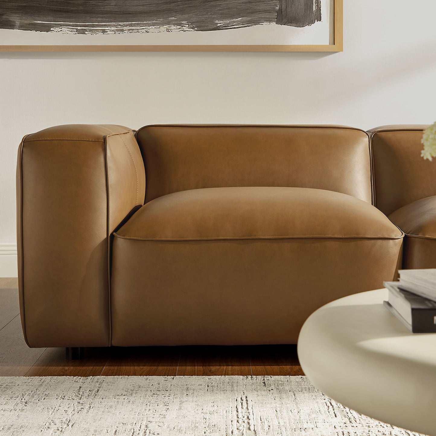 Auren 5-Piece Upholstered Vegan Leather Modular L-Shaped Sofa by Modway EEI-7129-CAM