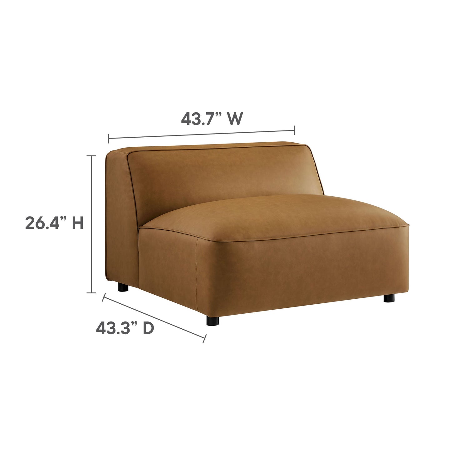 Auren 5-Piece Upholstered Vegan Leather Modular L-Shaped Sofa by Modway EEI-7129-CAM