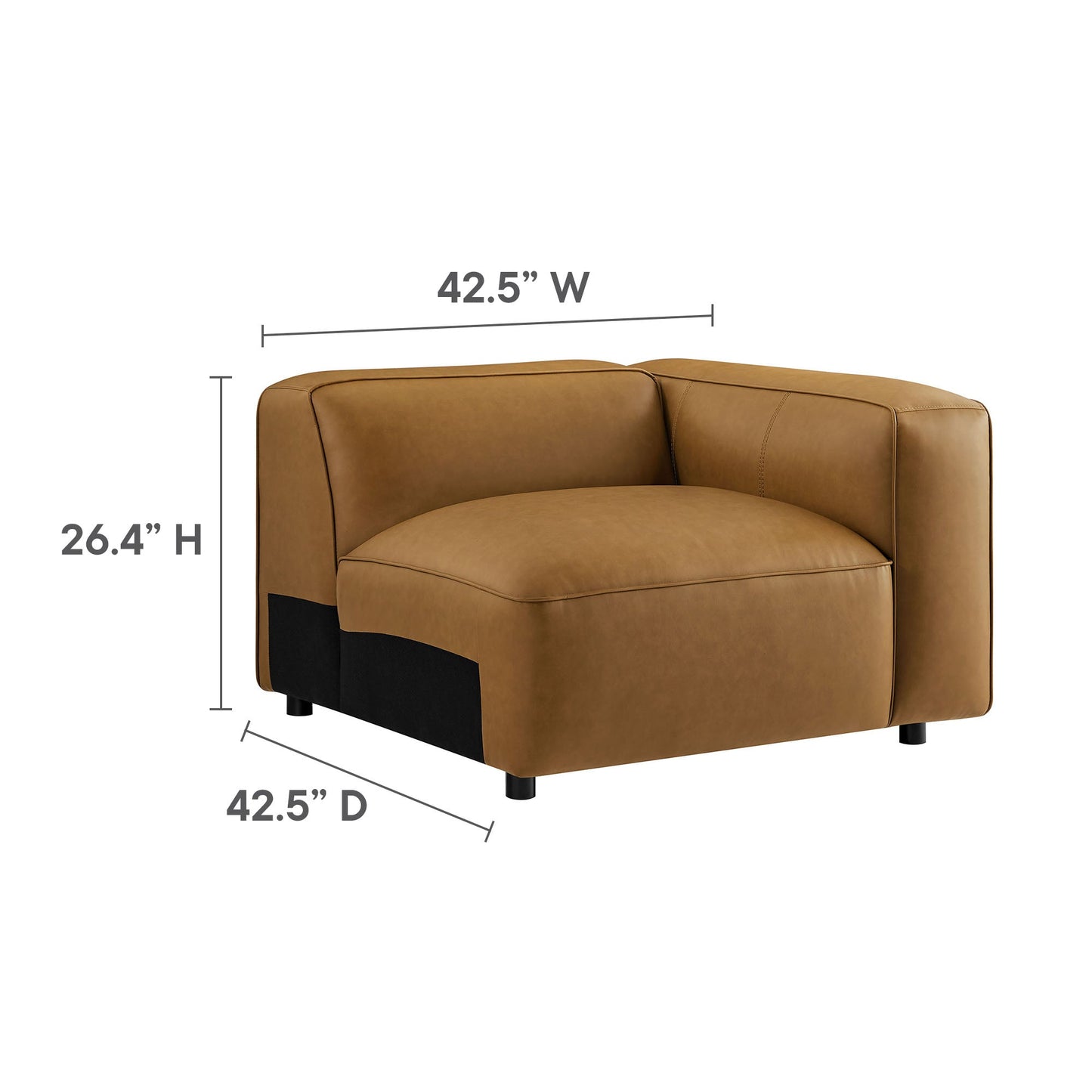 Auren 5-Piece Upholstered Vegan Leather Modular L-Shaped Sofa by Modway EEI-7129-CAM