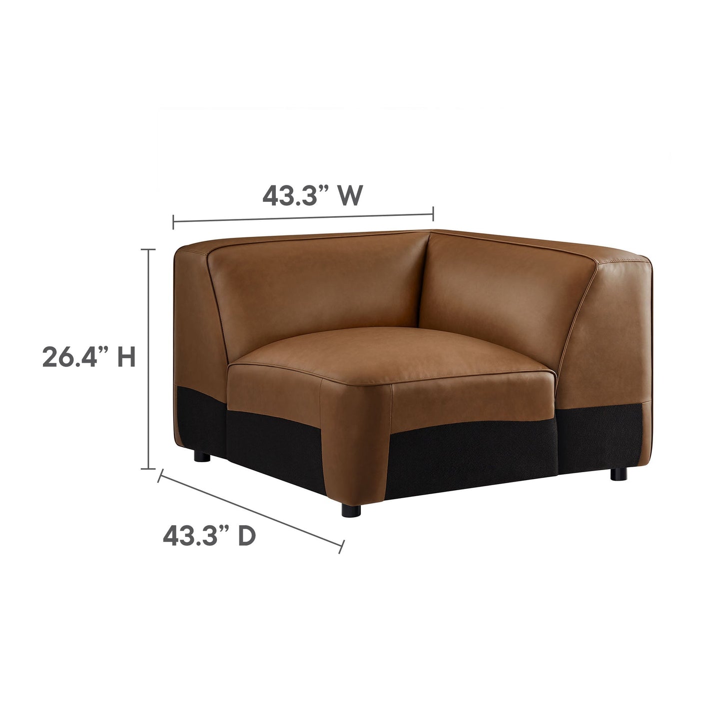 Auren 5-Piece Upholstered Vegan Leather Modular L-Shaped Sofa by Modway EEI-7129-COF