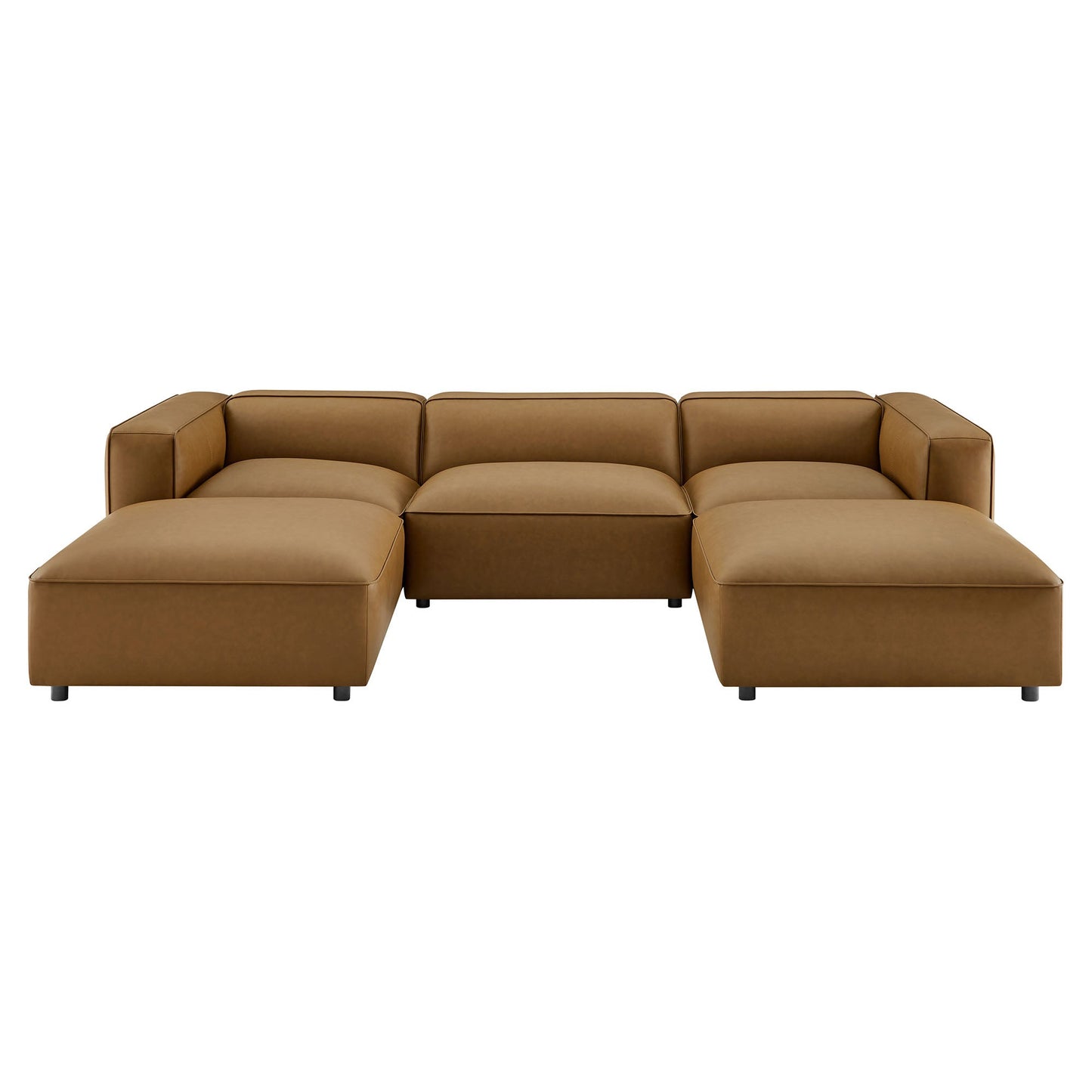 Auren 5-Piece Upholstered Vegan Leather Modular U-Shaped Sofa by Modway EEI-7131-CAM