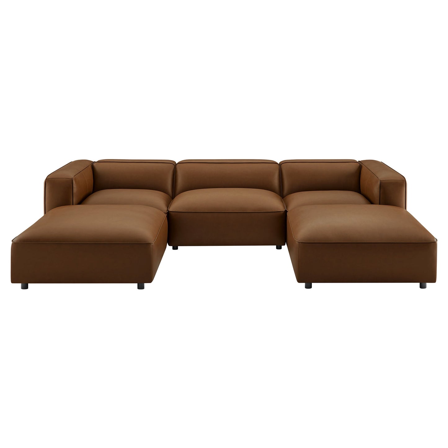 Auren 5-Piece Upholstered Vegan Leather Modular U-Shaped Sofa by Modway EEI-7131-COF