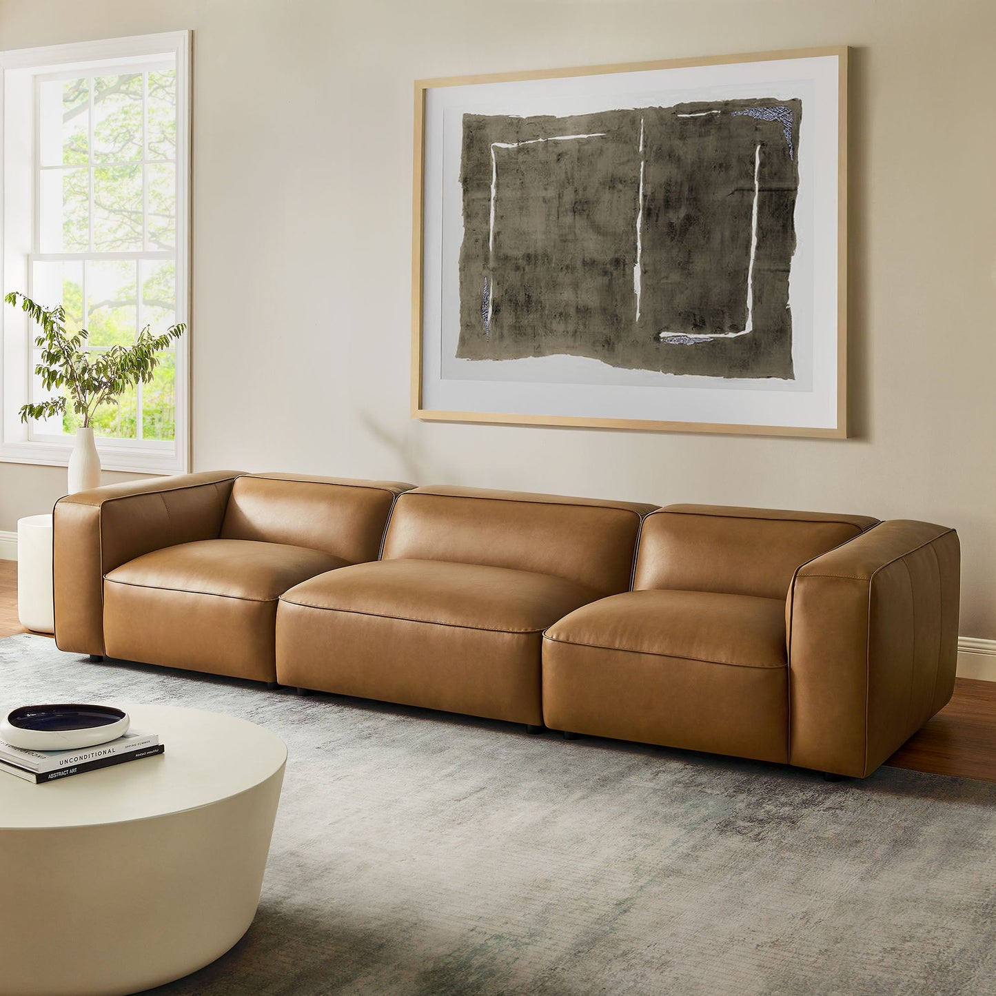 Auren 3-Piece Upholstered Vegan Leather Modular Sofa by Modway EEI-7132-CAM
