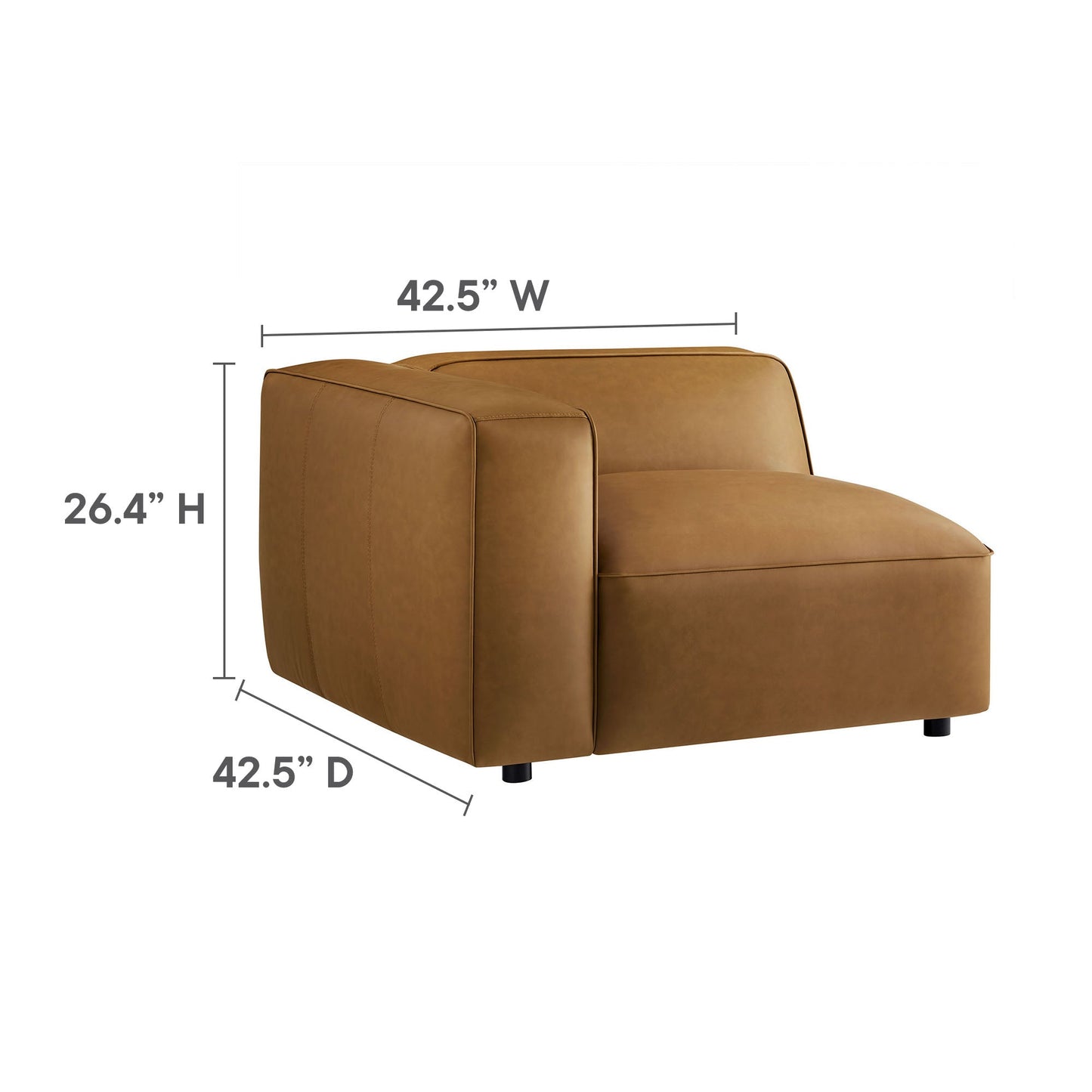 Auren 3-Piece Upholstered Vegan Leather Modular Sofa by Modway EEI-7132-CAM