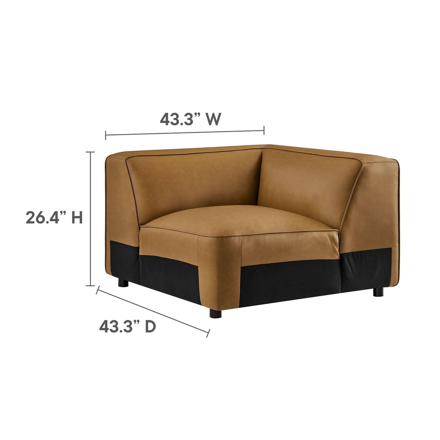 Auren 5-Piece Upholstered Armless L-Shaped Vegan Leather Modular Sofa by Modway EEI-7133-CAM