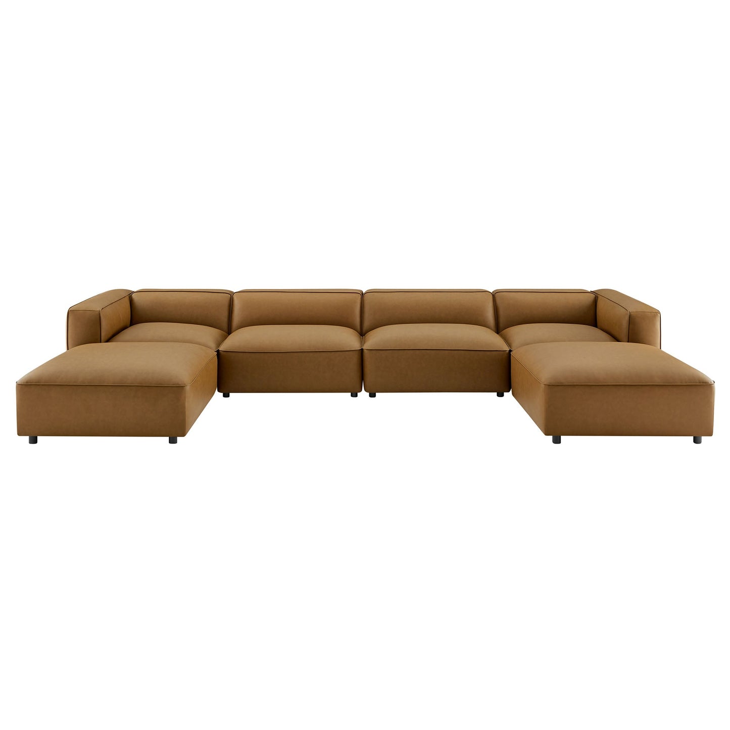 Auren 6-Piece Upholstered Vegan Leather Modular Sofa by Modway EEI-7134-CAM
