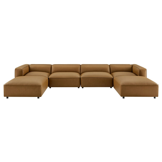 Auren 6-Piece Upholstered Vegan Leather Modular Sofa by Modway EEI-7134-CAM