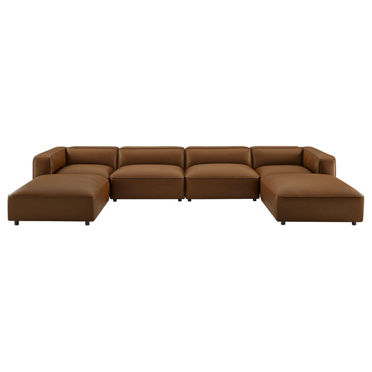 Auren 6-Piece Upholstered Vegan Leather Modular Sofa by Modway EEI-7134-COF