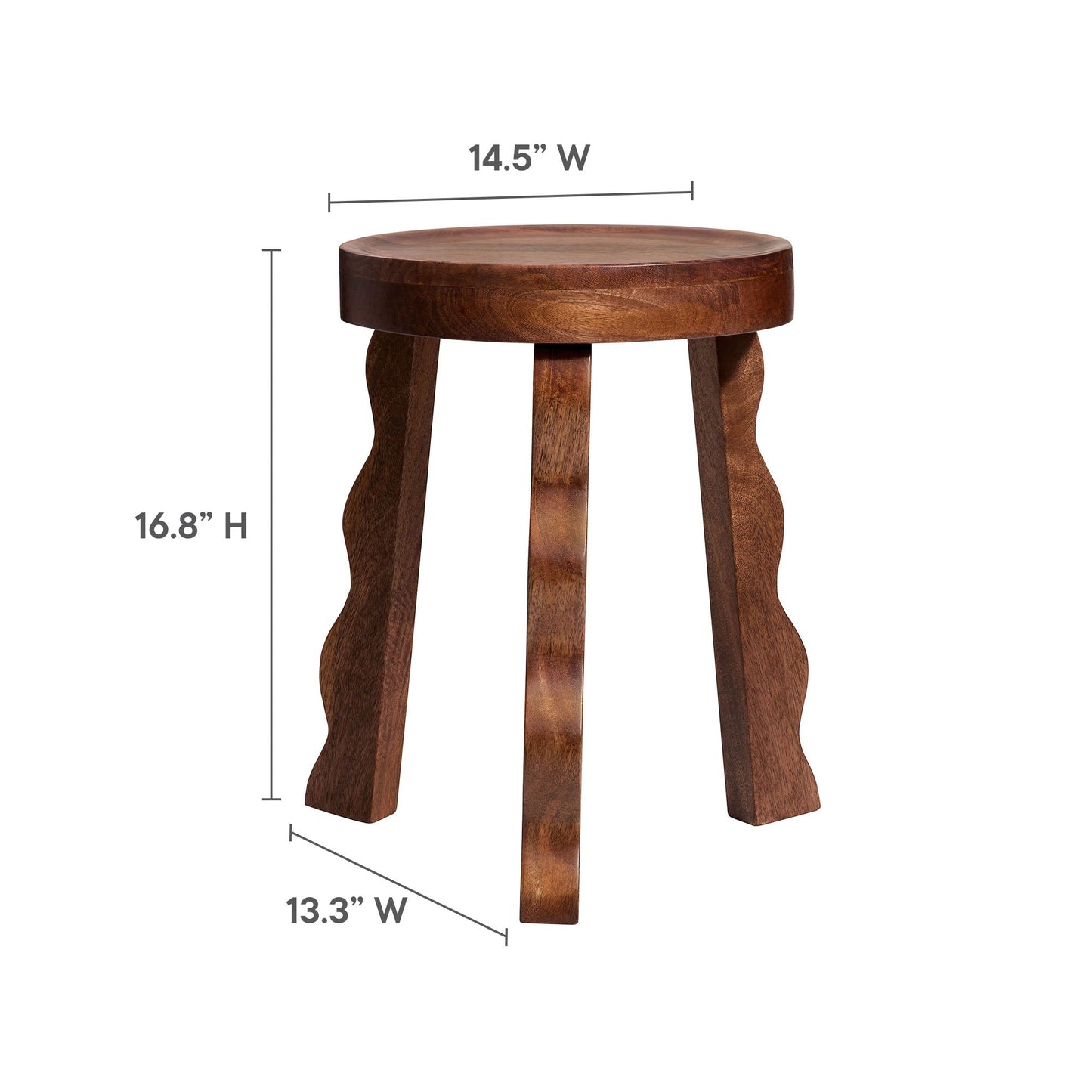Sorrel Carved Wood Stool by Modway EEI-7140-WAL