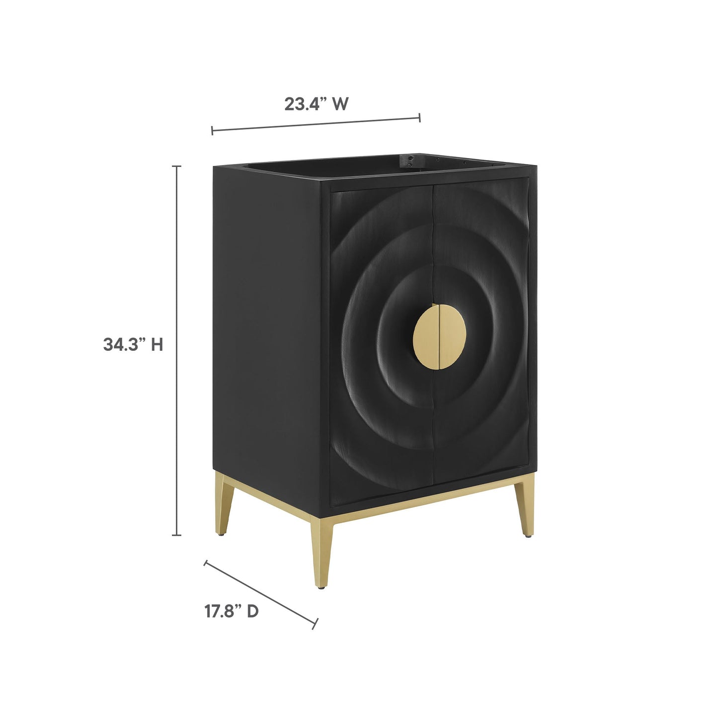 Beau 24" Bathroom Vanity Cabinet (Sink Basin Not Included) by Modway EEI-7147-BLK