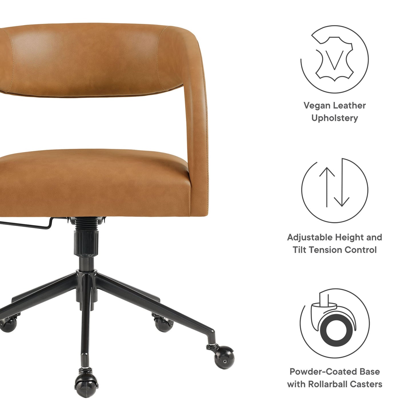 Pinnacle Vegan Leather and Upholstered Office Chair by Modway