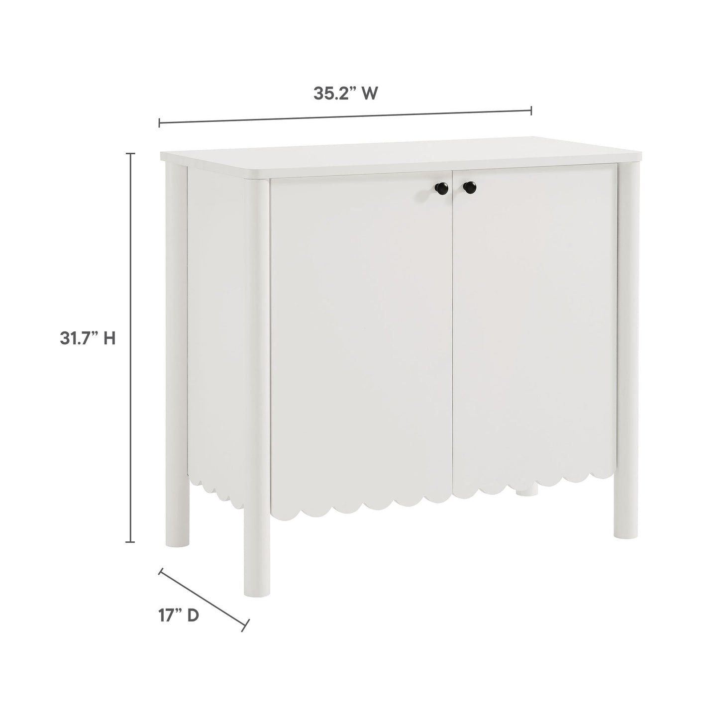 Emmeline 35" 2-Door Scalloped Sideboard Cabinet by Modway EEI-7152-WHI