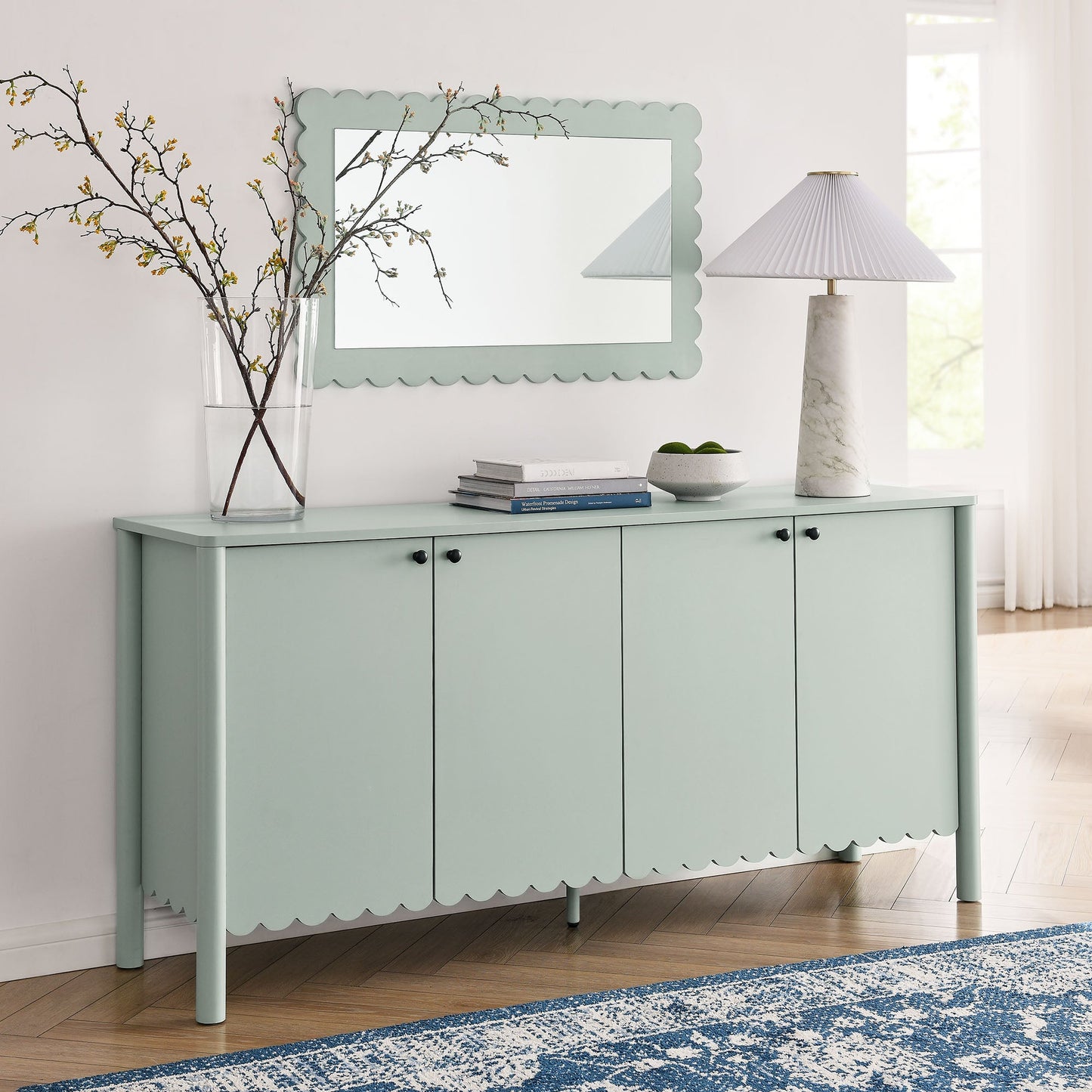 Emmeline 66" 4-Door Scalloped Sideboard Cabinet by Modway EEI-7153-SGE