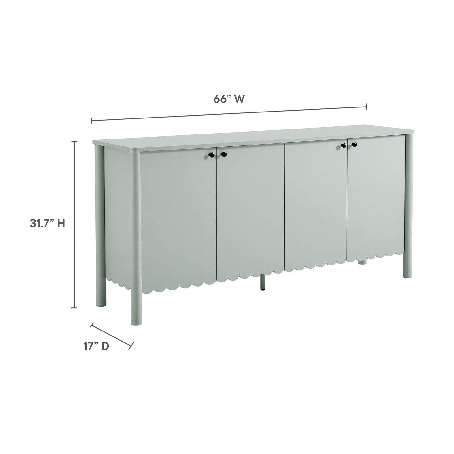 Emmeline 66" 4-Door Scalloped Sideboard Cabinet by Modway EEI-7153-SGE