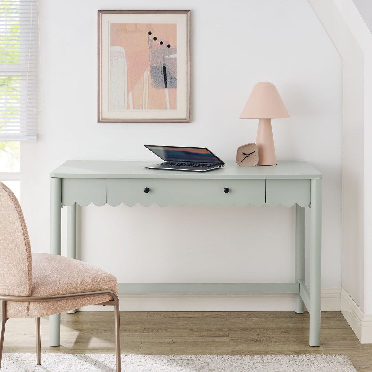 Emmeline 1-Drawer Scallop Writing Desk by Modway