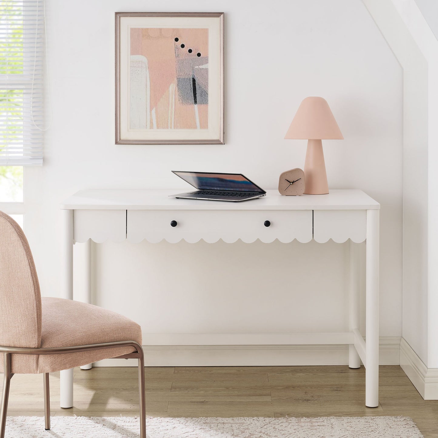 Emmeline 1-Drawer Scallop Writing Desk by Modway