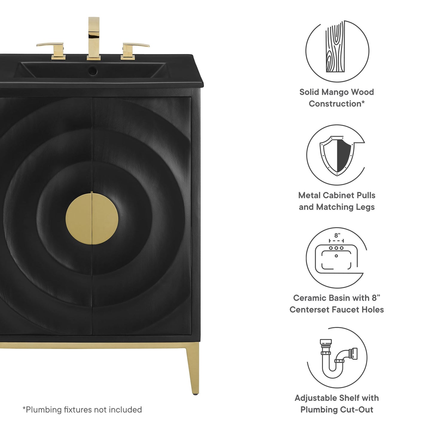 Beau 24" Wood Bathroom Vanity with Basin by Modway