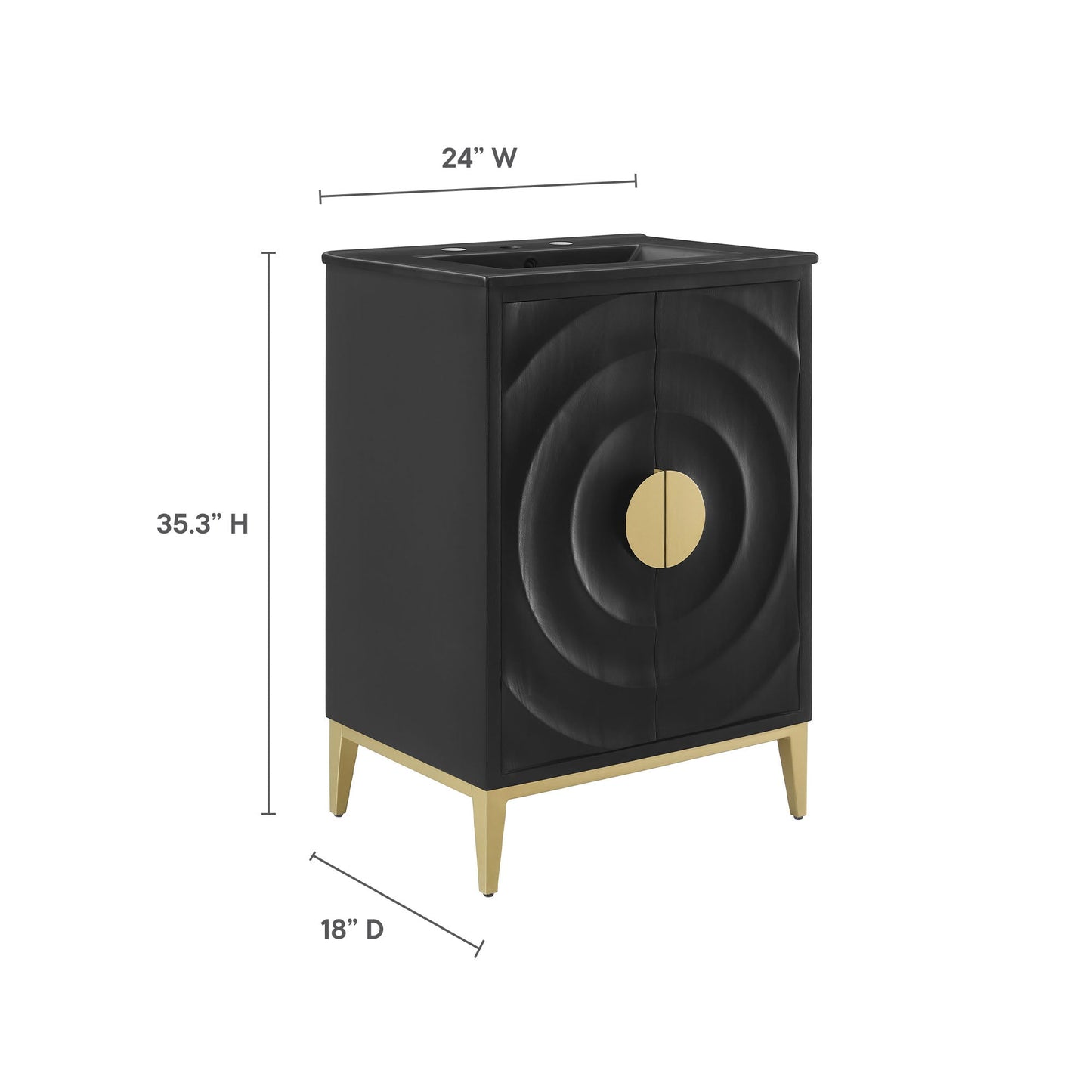 Beau 24" Wood Bathroom Vanity with Basin by Modway