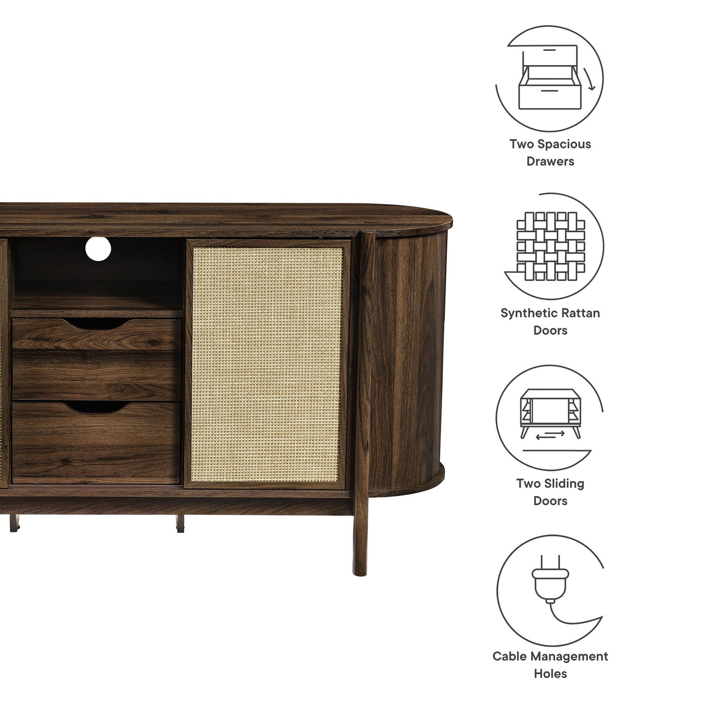 Reid 63" Curved Sideboard by Modway EEI-7166-WAL