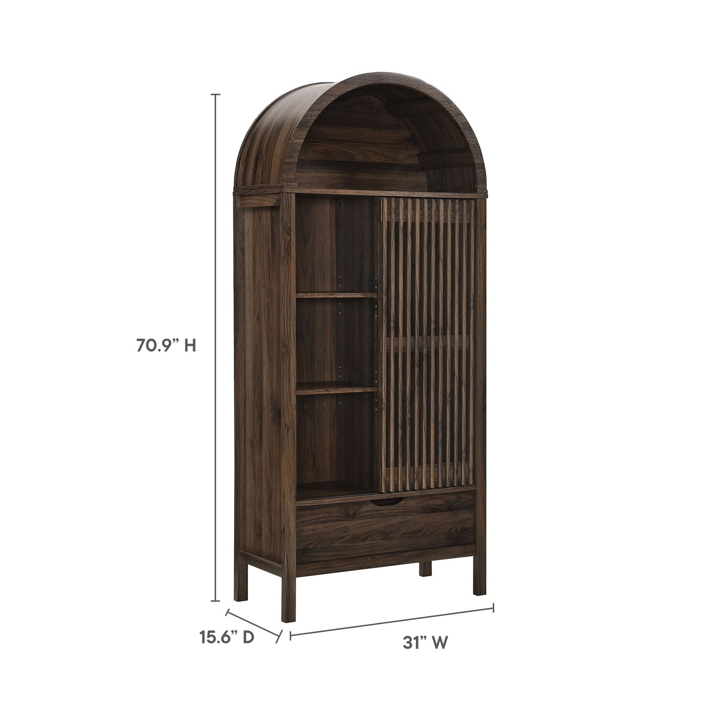 Vaughn 71" Arched Storage Display Cabinet by Modway