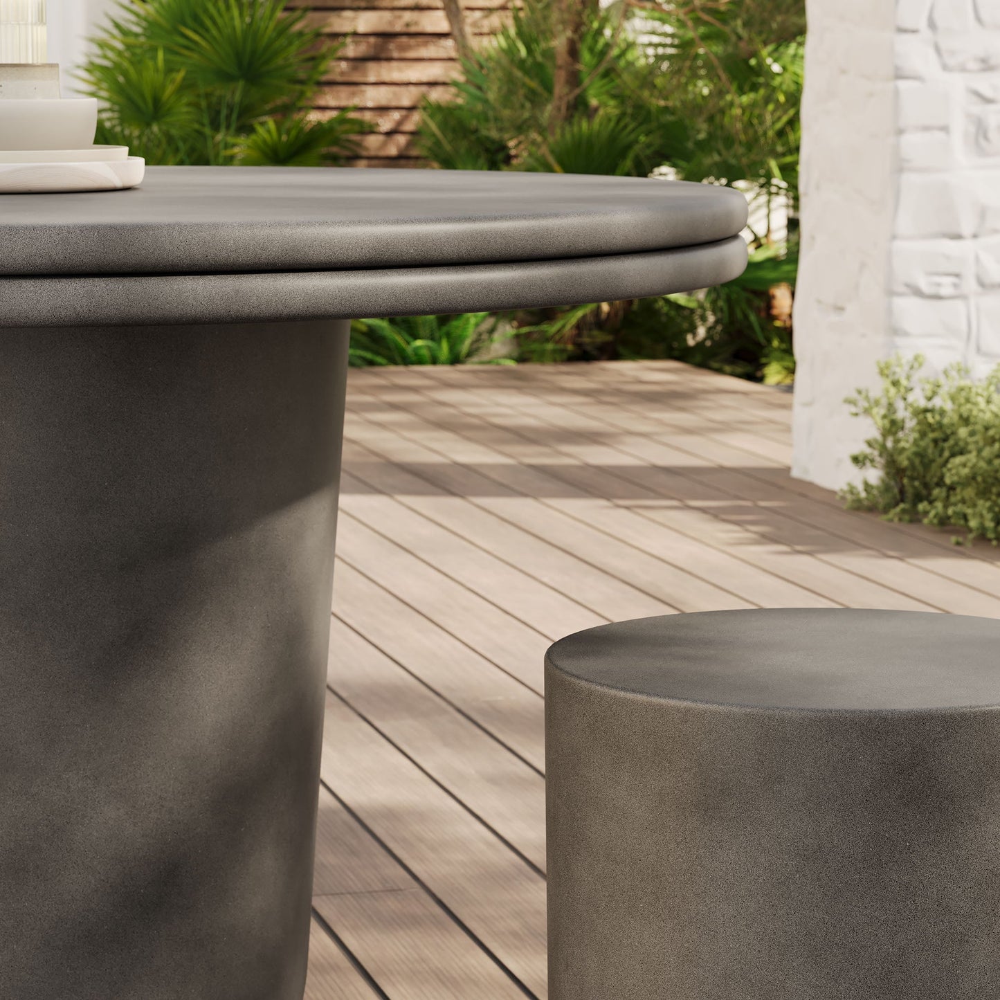 Brion Indoor - Outdoor Patio Concrete 5 Piece Dining Table Set by Modway EEI-7172-GRY