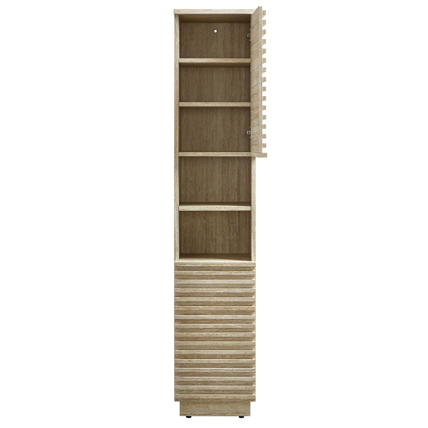 Render Tall Narrow Faux Travertine Linen Storage Cabinet by Modway EEI-7178-TRA