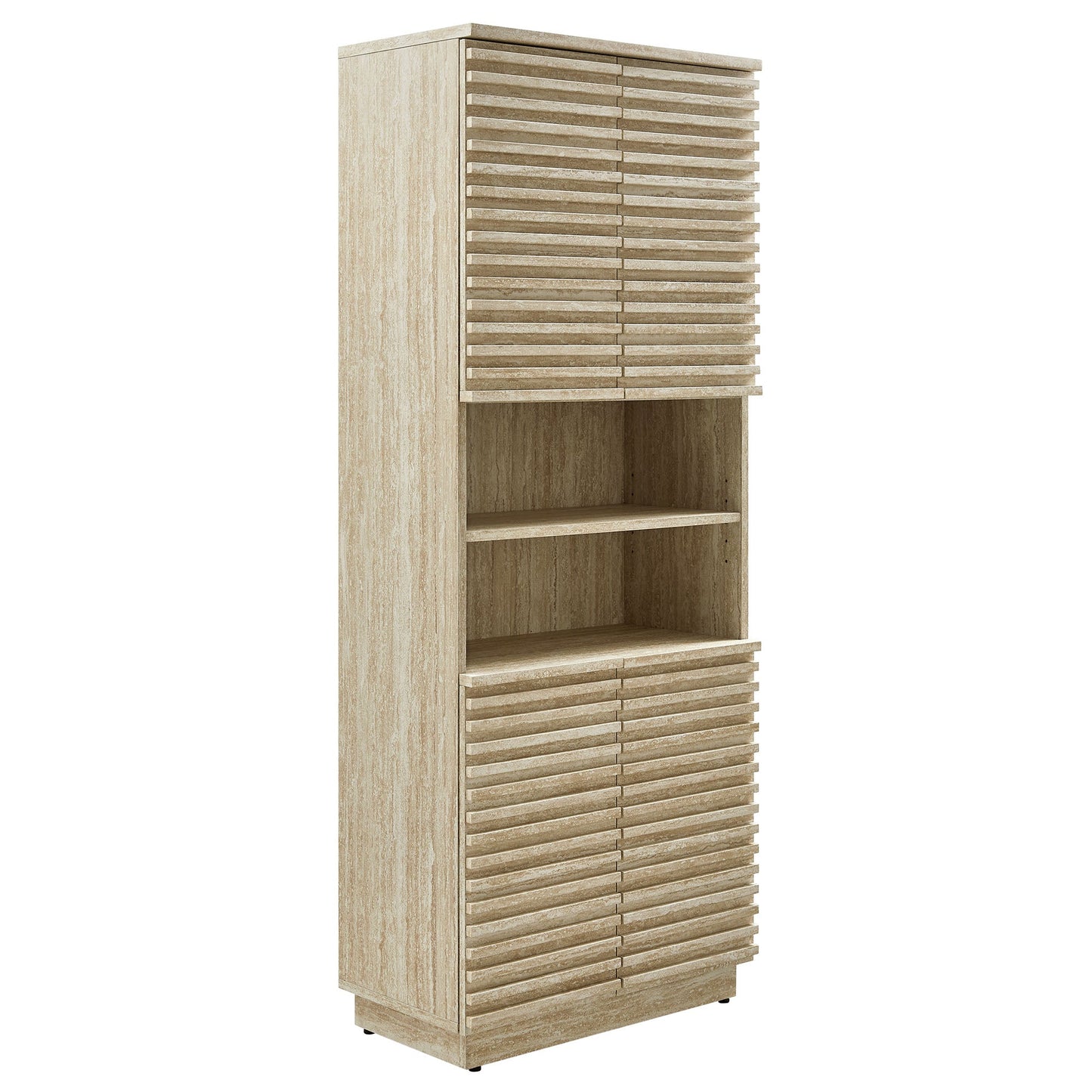 Render Tall Faux Travertine Linen Storage Cabinet by Modway EEI-7179-TRA