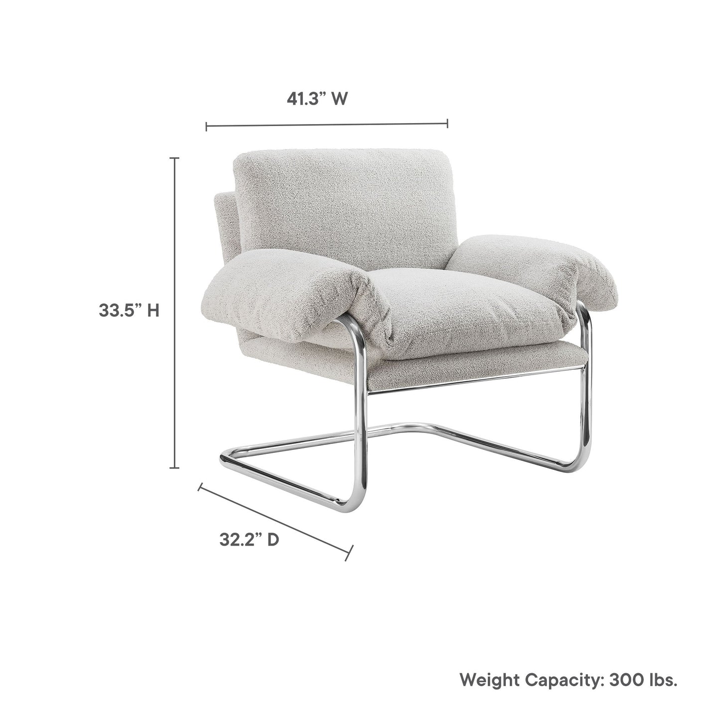 Ansel Performance Velvet and Boucle Fabric Accent Chair by Modway