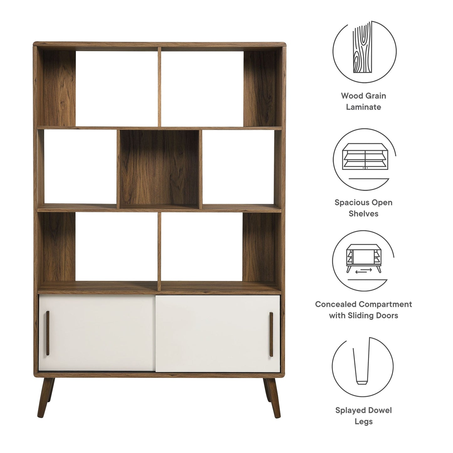 Transmit Bookcase with Sliding Doors by Modway