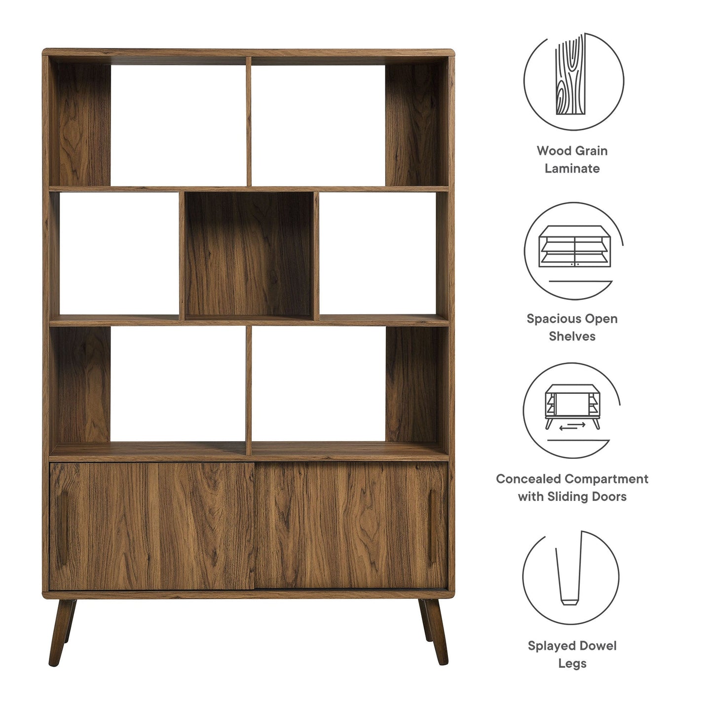 Transmit Bookcase with Sliding Doors by Modway