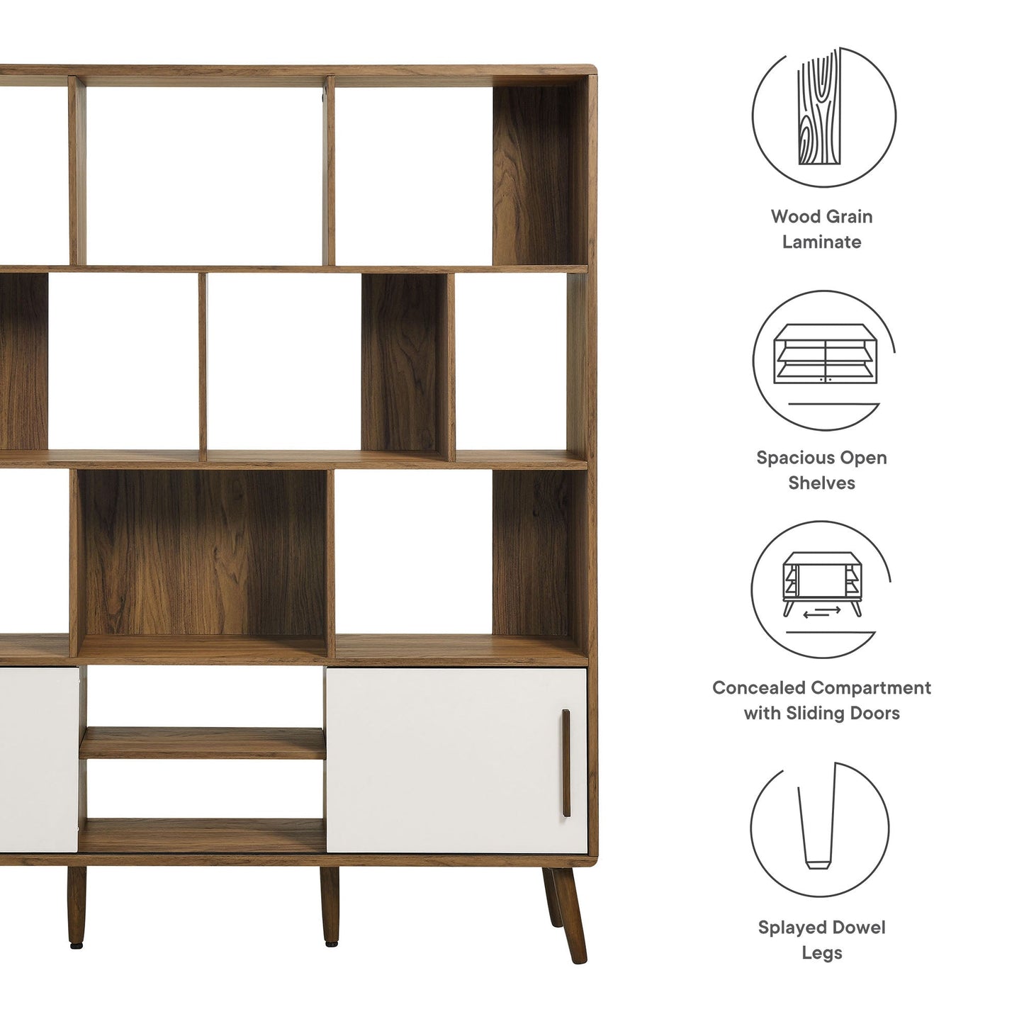 Transmit Bookcase with Sliding Doors by Modway
