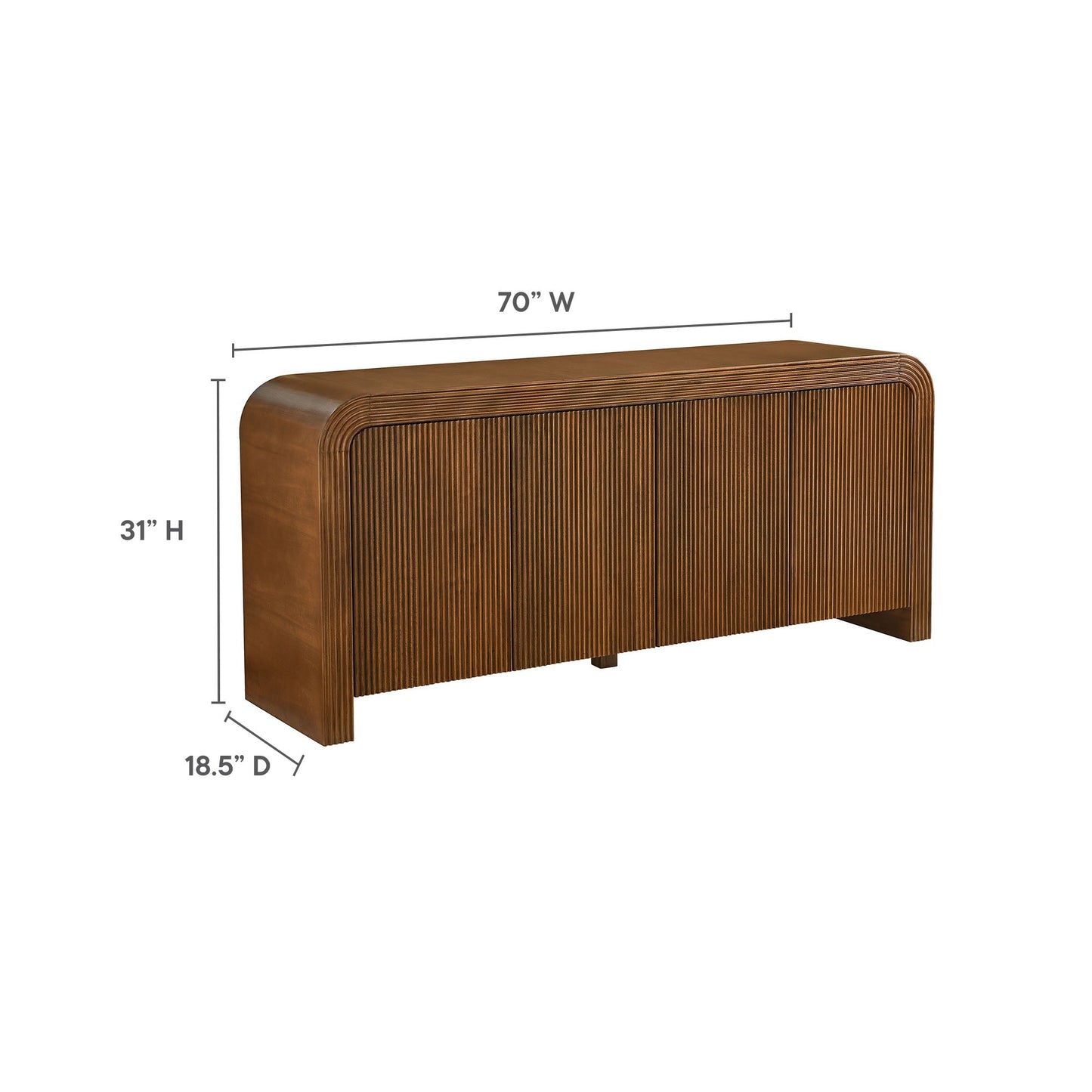 Waterflute 70" Fluted Sideboard Cabinet by Modway